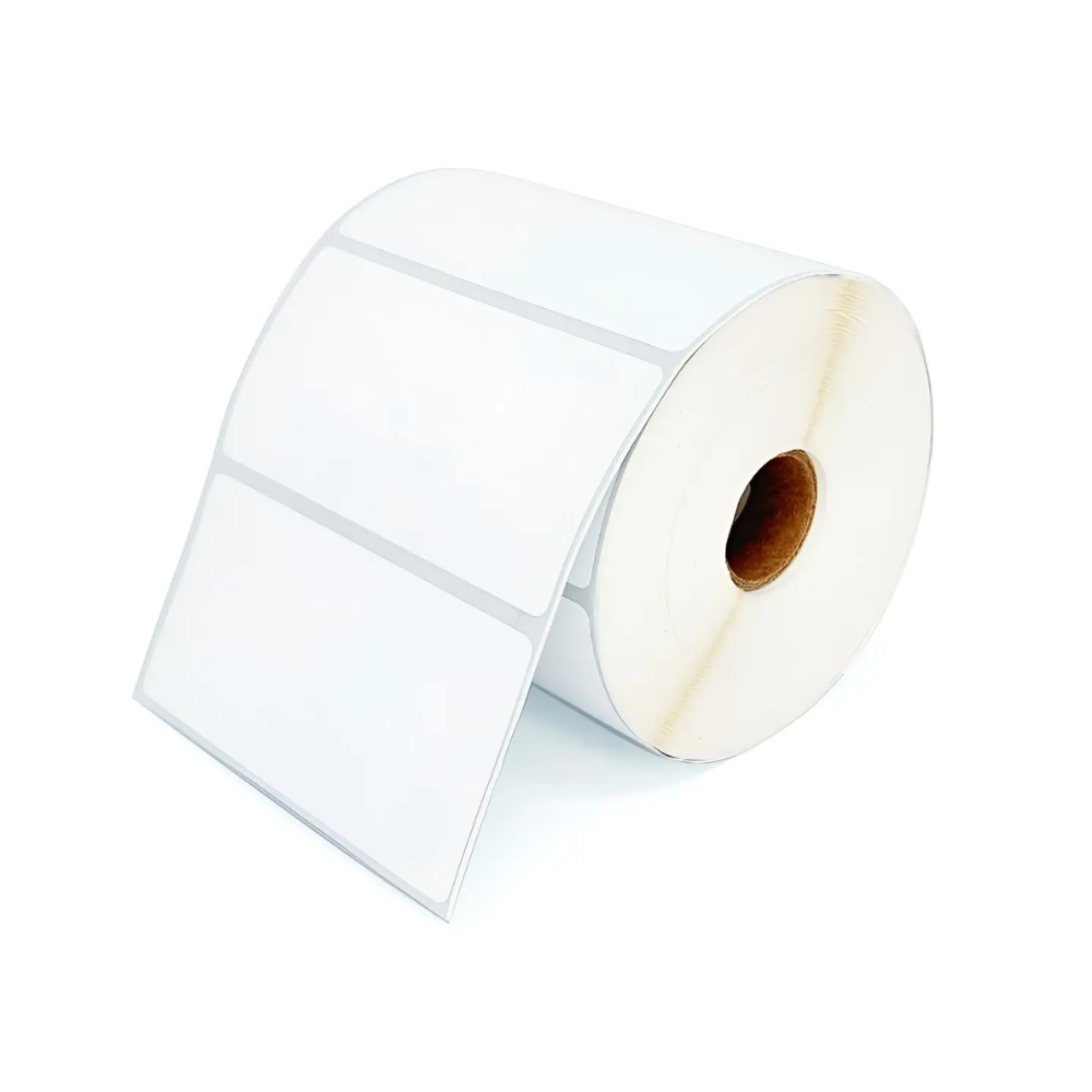 Rollo blanco de etiquetas térmicas directas 100x50 mm para impresión sin ribbon