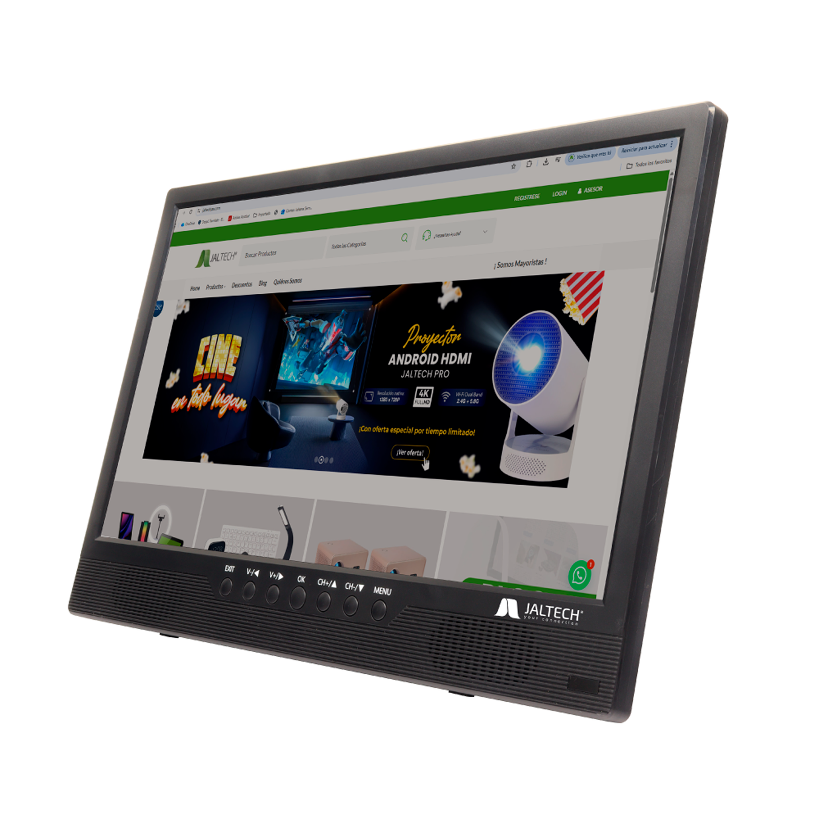 Monitor y Televisor Portátil de 17 Pulgadas con WiFi y Bluetooth