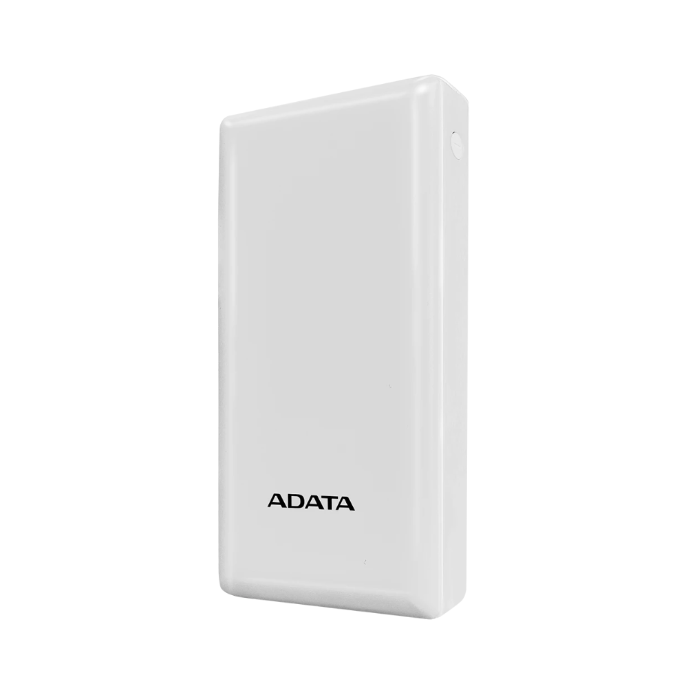 ADATA P20000QCD blanco, vista frontal de la batería portátil